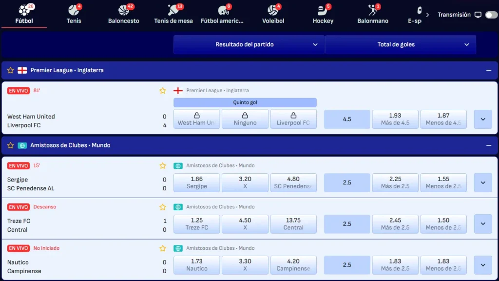Deportes en vivo
